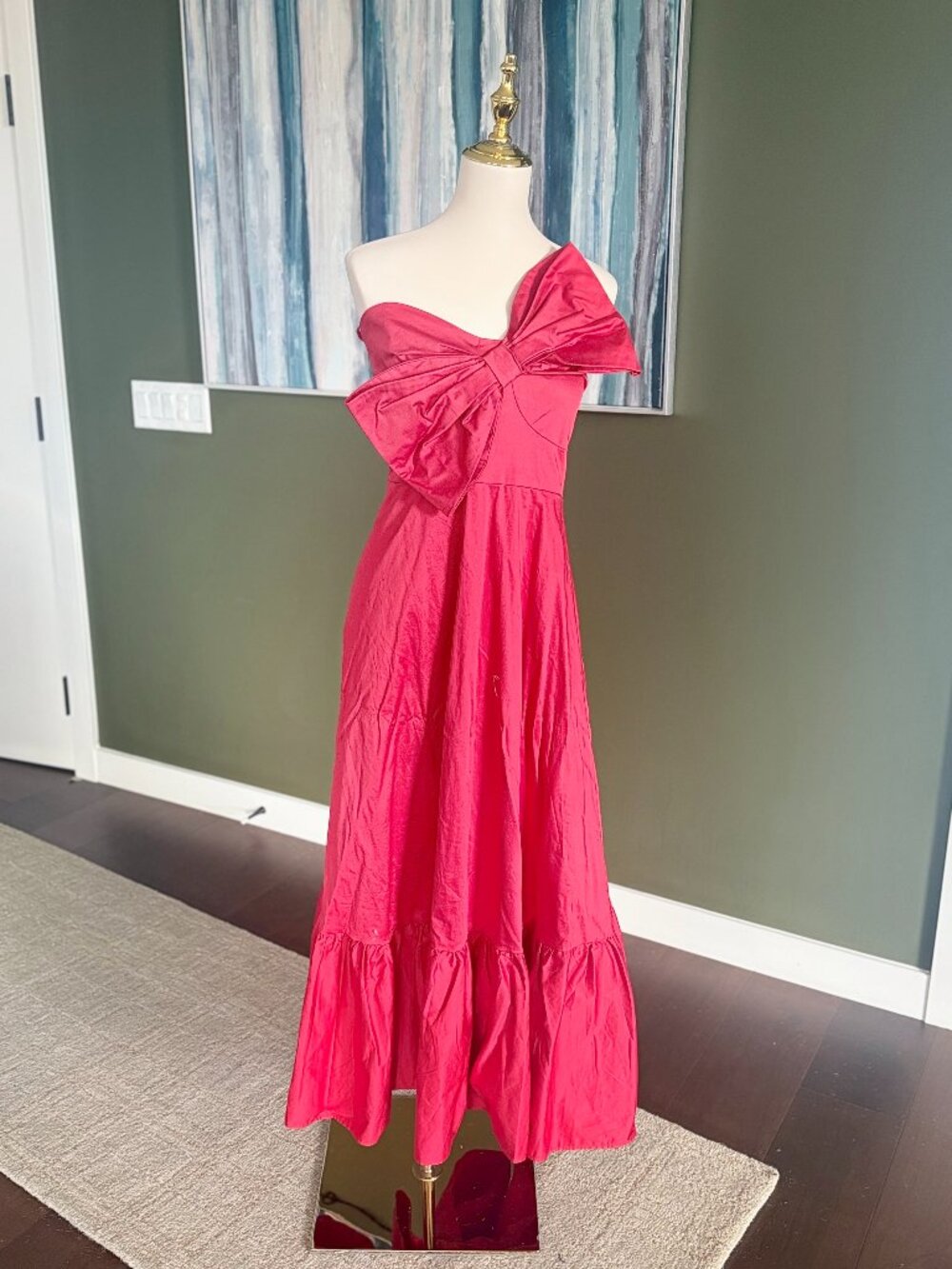 Anthropologie Hutch Red Strapless Tiered Maxi Dress Size 16W